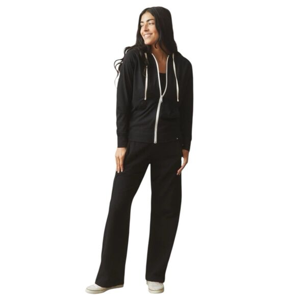 American Giant Lightweight Hoodie Womens S Black Full Zip Sweatshirt Raglan NWT - Picture 4 of 10